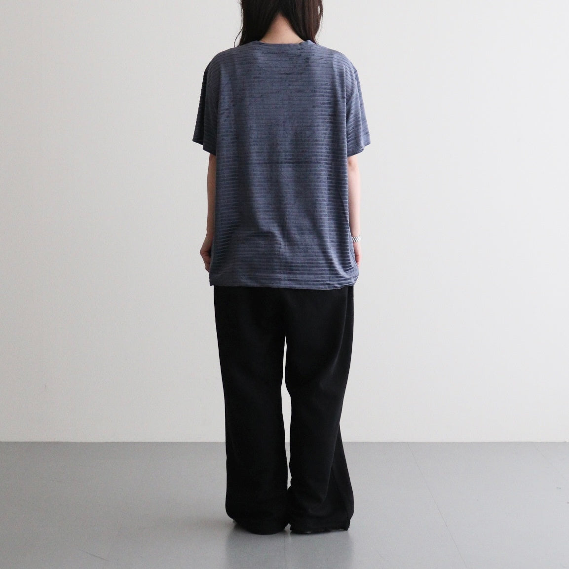 Velour Border T-Shirt #BLUE [I26SS-CUT14]
