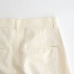 DOUBLE WEAVE COTTON ONE TUCK WIDE PANTS #CREAM [ST.1398]