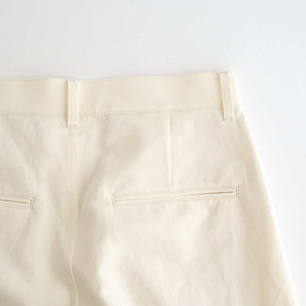 DOUBLE WEAVE COTTON ONE TUCK WIDE PANTS #CREAM [ST.1398]