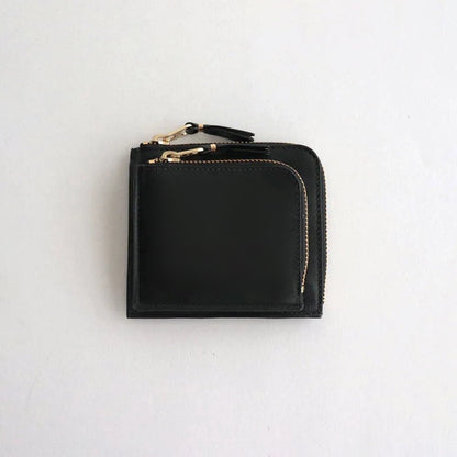 L-shaped ZIP wallet - OUTSIDE POCKET #BLACK [8Z-X031-051]