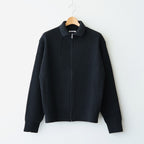 SUPER FINE WOOL RIB KNIT ZIP CARDIGAN #TOP BLACK [A26AC01RK]