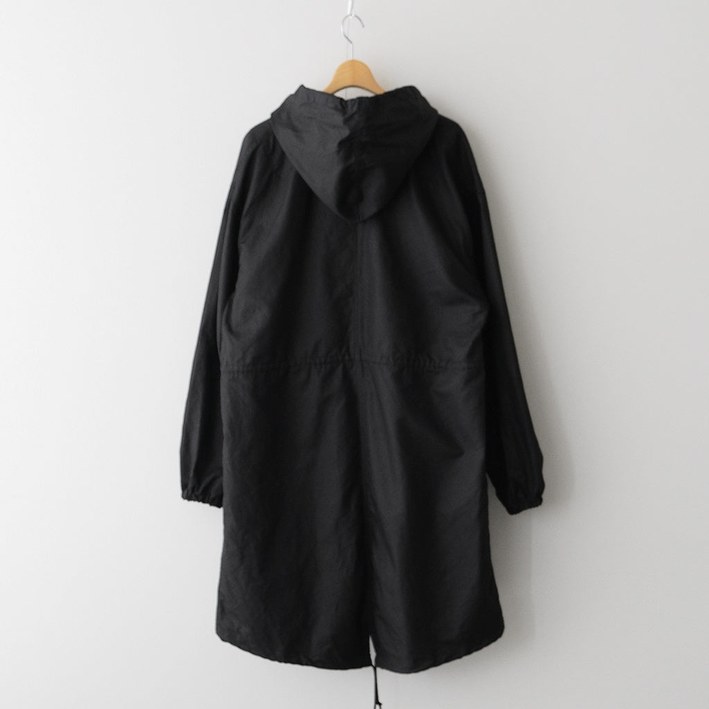 綿麻ツイル 製品洗い モッズコート #BLACK [HQ-C002-051] - ciacura