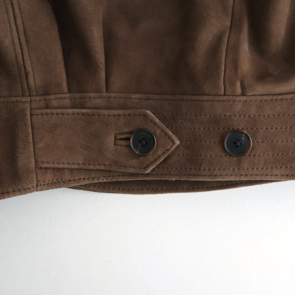 SILKY GRAIN SUEDE BLOUSON #DARK BROWN [A26SB01SG]