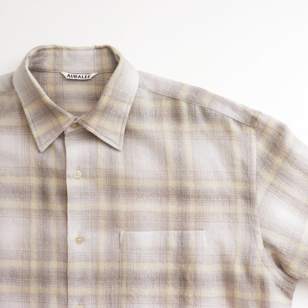 AIRY WOOL CHECK SHIRT #YELLOW GRAY CHECK [A24AS02WN]