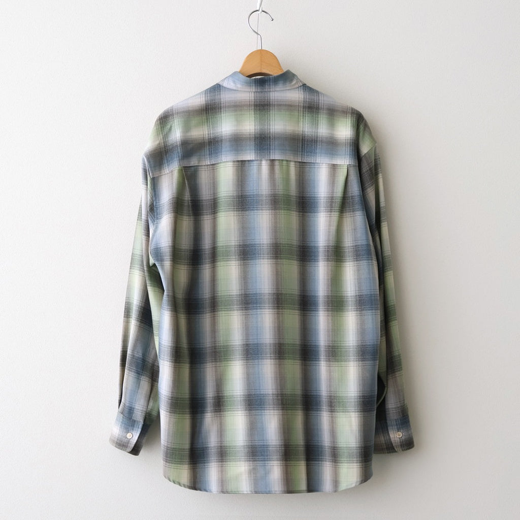 SUPER LIGHT WOOL CHECK SHIRT #BLUE GREEN CHECK [A25AS01LC