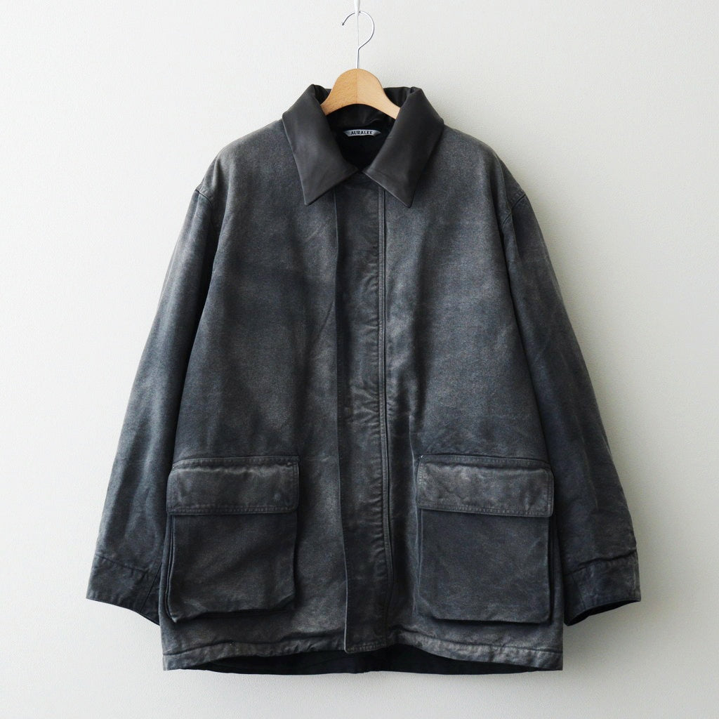 PRODUCT DYED ORGANIC COTTON DUCK BLOUSON #FADED BLACK [A25AB01CD]
