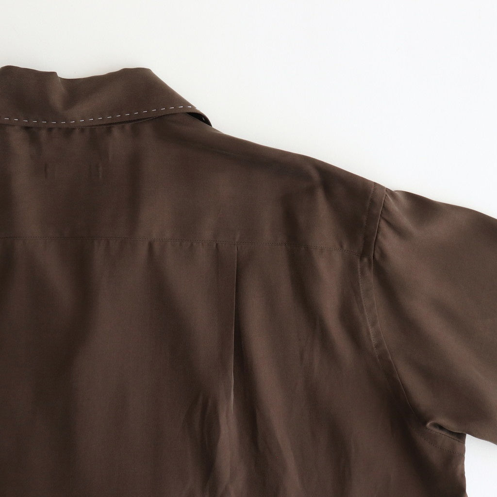 COLORBLOCK OPEN COLLAR SHIRT #BROWN [YK25SS0939SH]