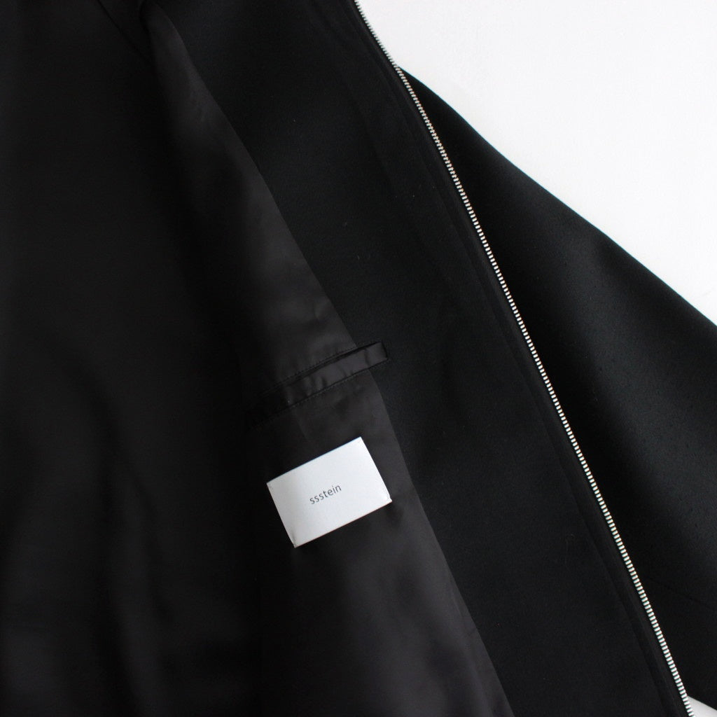 W/SI SATIN ZIP UP SHORT JACKET #BLACK [ST.1068]