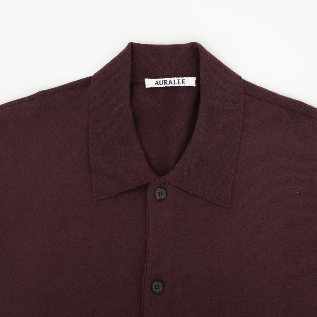 HIGH TWIST WOOL KNIT SHIRT CARDIGAN #RED BROWN [A26AC01CK]