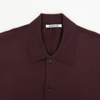 HIGH TWIST WOOL KNIT SHIRT CARDIGAN #RED BROWN [A26AC01CK]