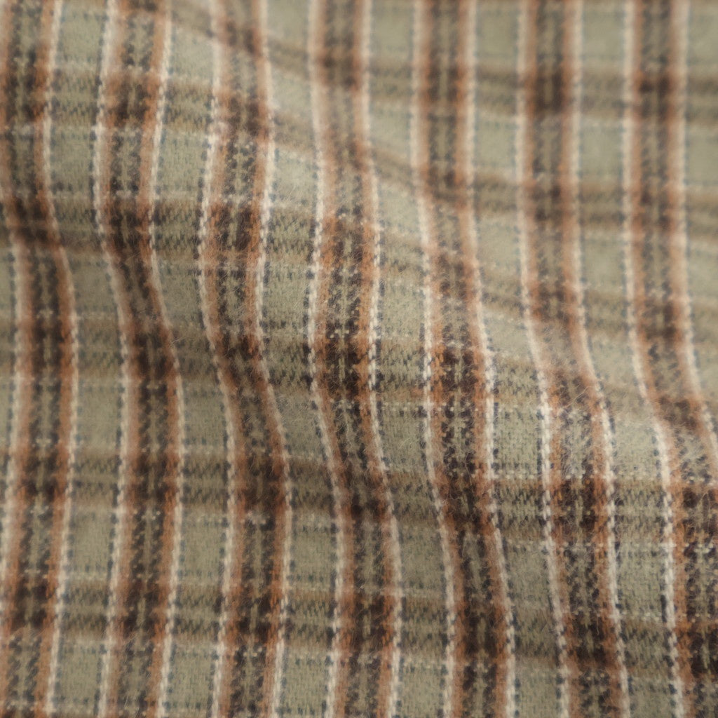 綿フランネルチェックシャツ #KHAKI [HP-B021-051]