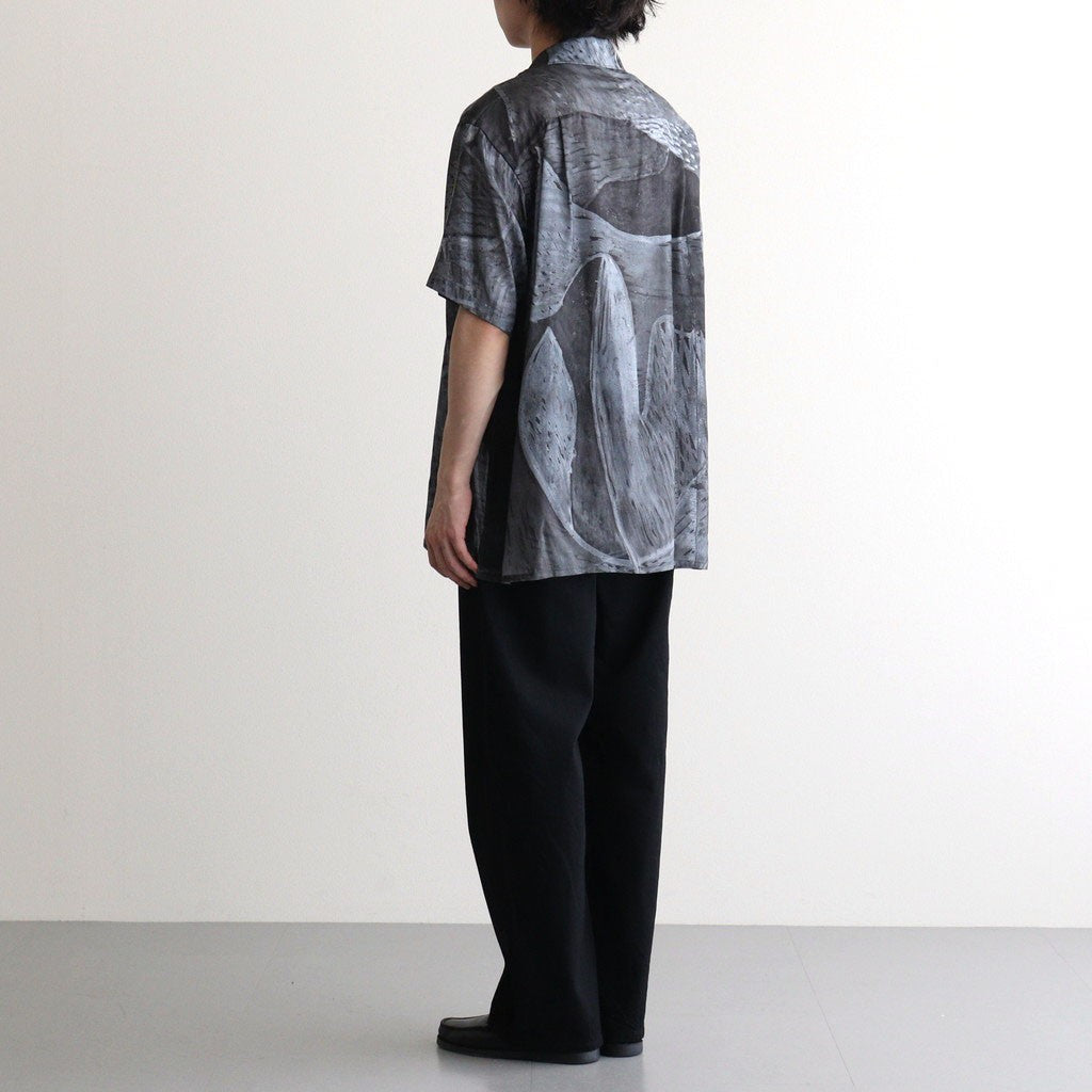 Printed Tencell Open Collar Shirt #BLACK [YK26SS01284SH]