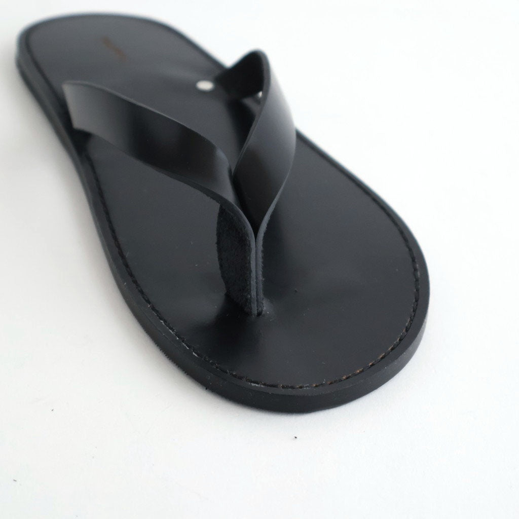 Leather Thong Sandals #BLK [12611018]