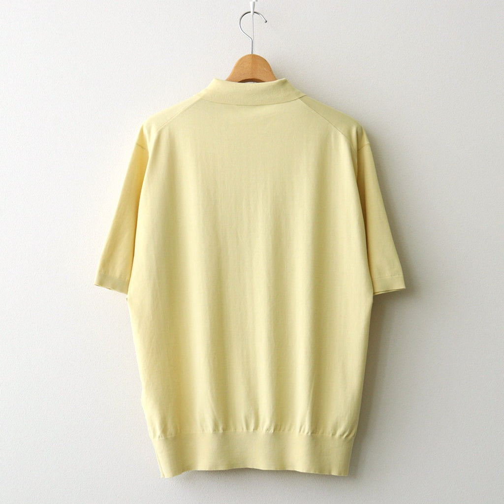 GIZA HIGH GAUGE KNIT POLO #YELLOW BEIGE [A26SP03KA] - ciacura 三重