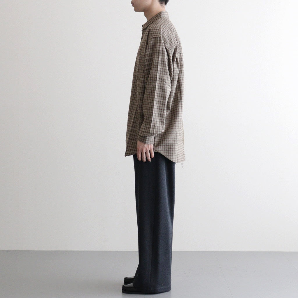 綿フランネルチェックシャツ #KHAKI [HP-B021-051]