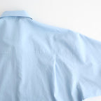 WASHED FINX TWILL BIG HALF SLEEVED SHIRT #LIGHT BLUE [A26SS03TN]