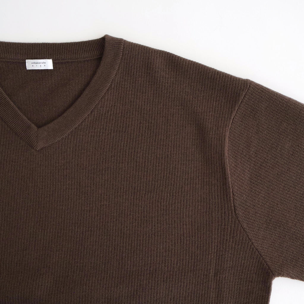 V Neck P/O #BROWN [2503-005]