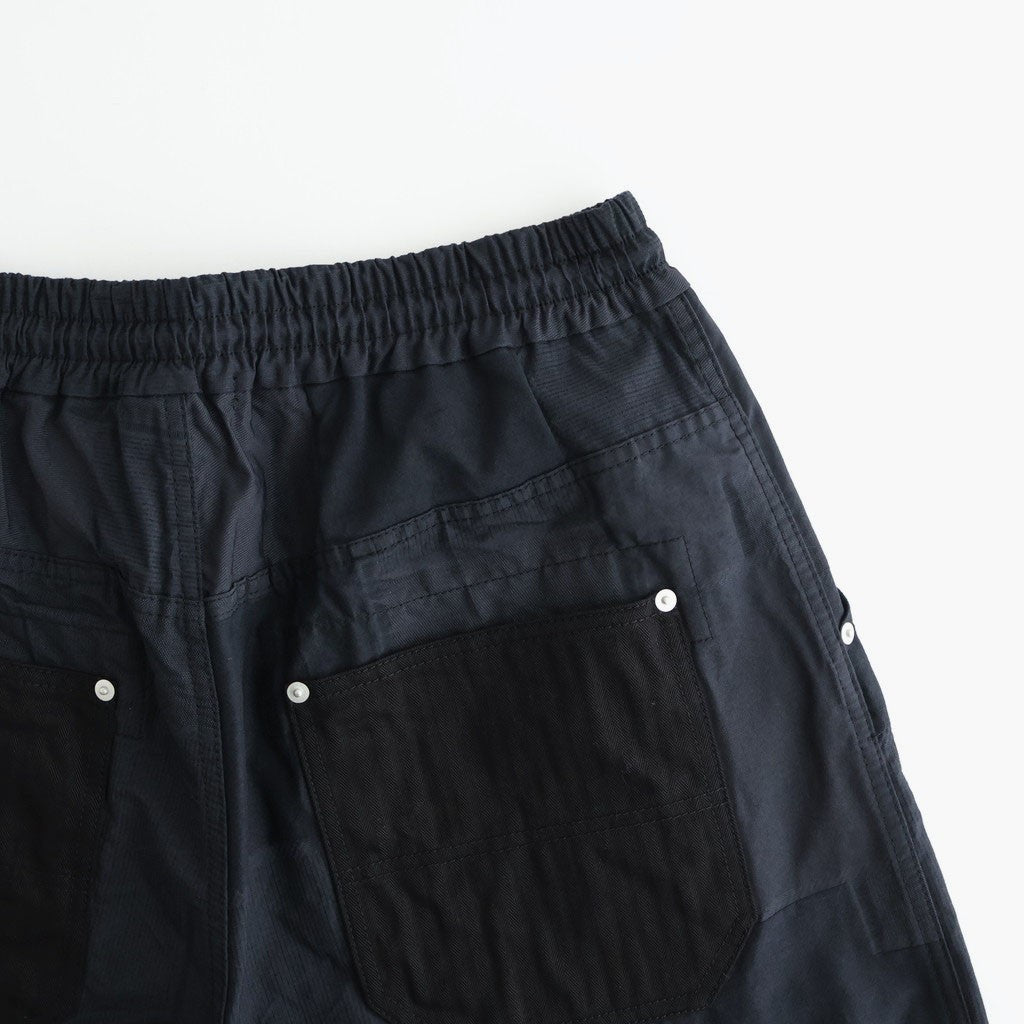 綿エステルジャカード ハーフパンツ #BLACK [HQ-P019-051]