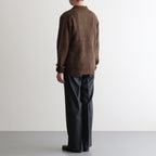 BABY SURI ALPACA SHEER KNIT SKIPPER POLO #DARK BROWN [A25AP02AK]