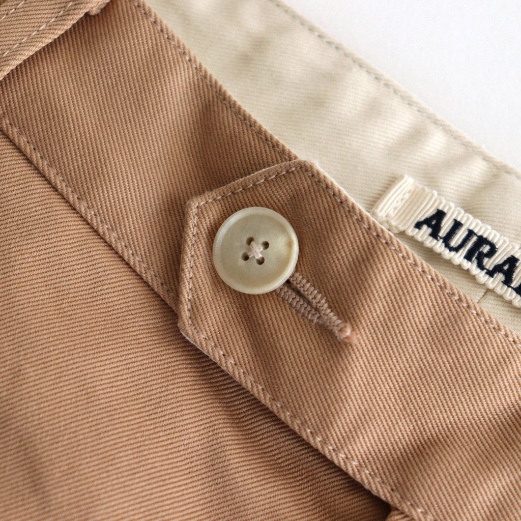WASHED FINX CHINO ONE-TUCK PANTS #CAMEL BROWN [A25SP02FC]