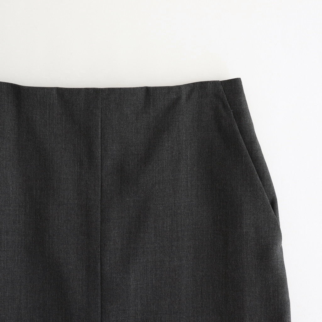 WOOL KID MOHAIR HOP SACK SLIT SKIRT #TOP CHARCOAL [A25SS06MH]