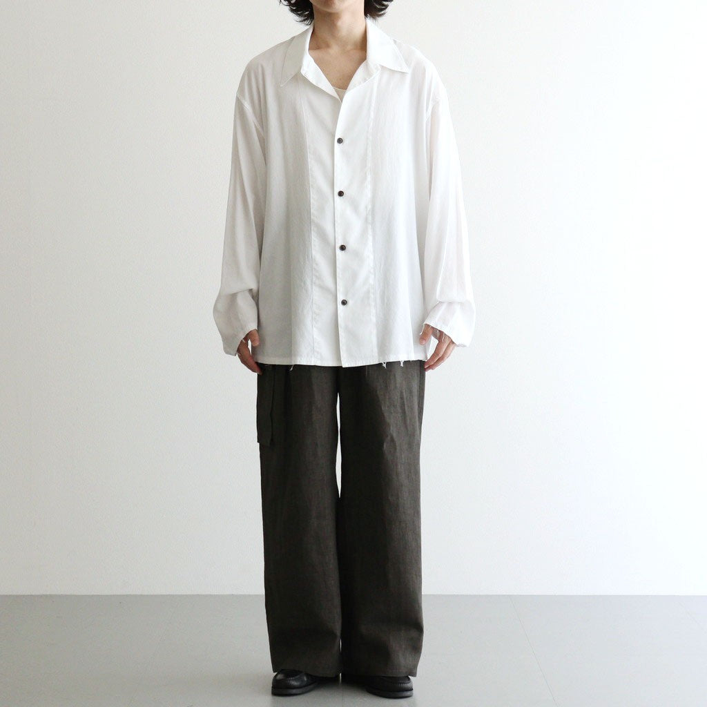 SUMI LINEN WIDE EASY CARGO PANTS #CHARCOAL GRAY [N0050]