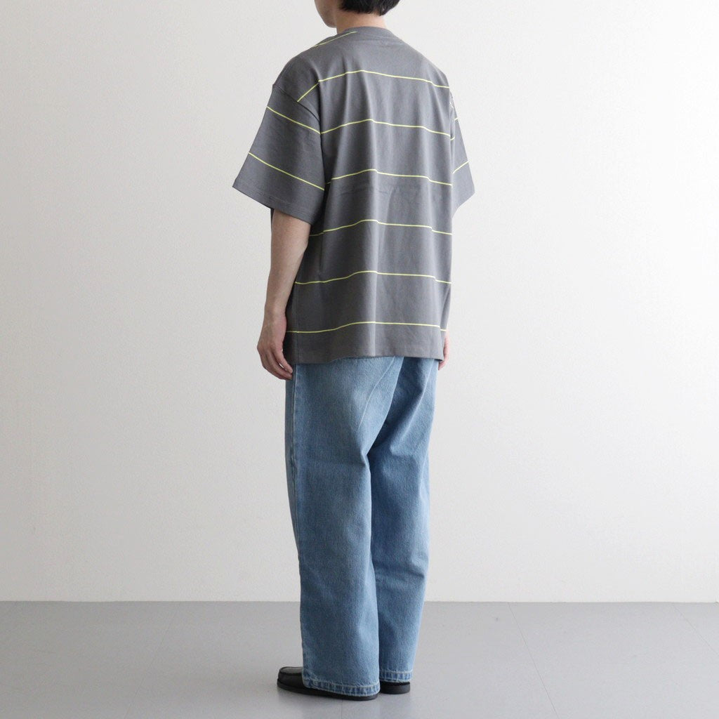 PIN BORDER S/S TEE #GRAY×YELLOW [FSC261-70262]