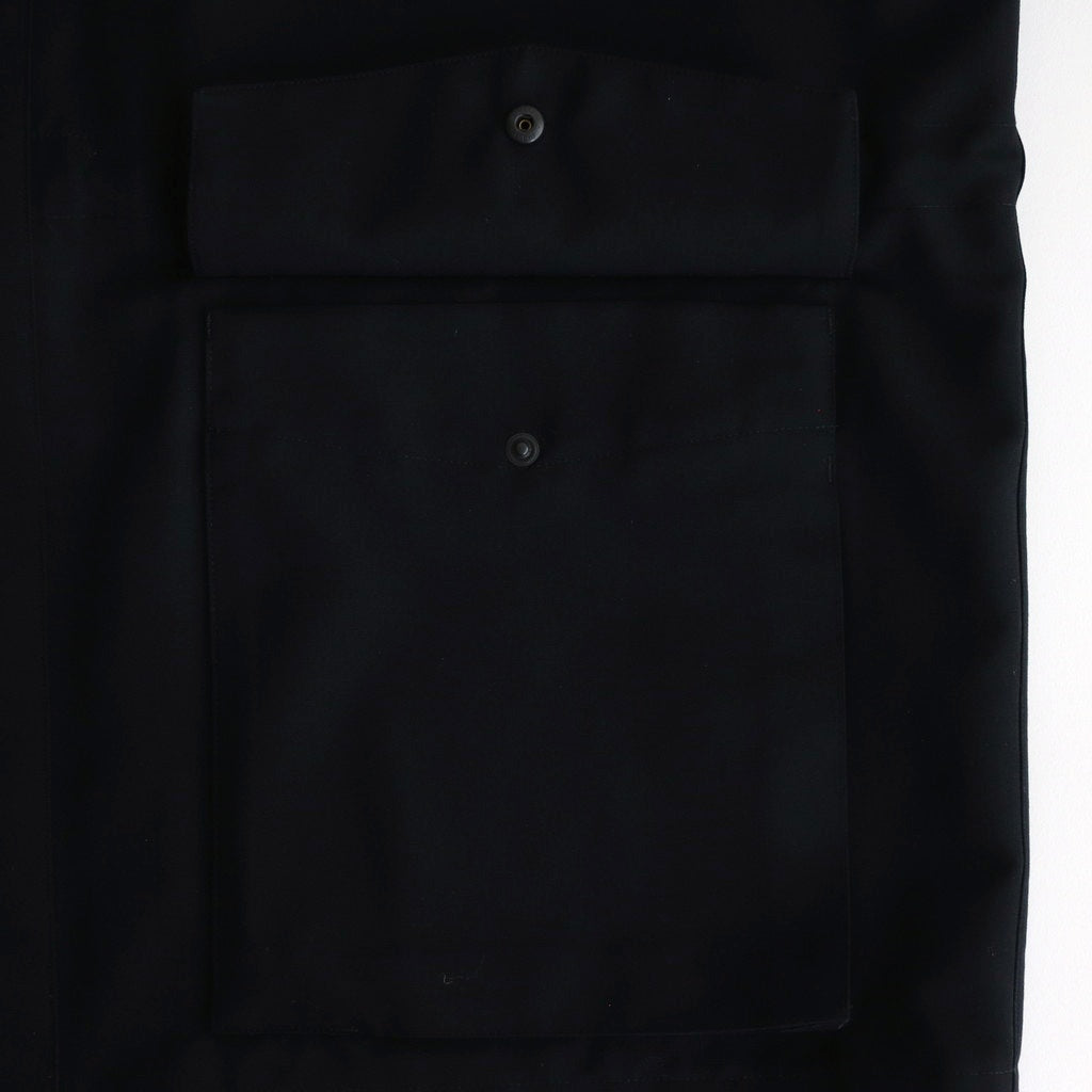 WOOL MAX CANVAS HIGH NECK ZIP BLOUSON #BLACK [A25SB03WC]