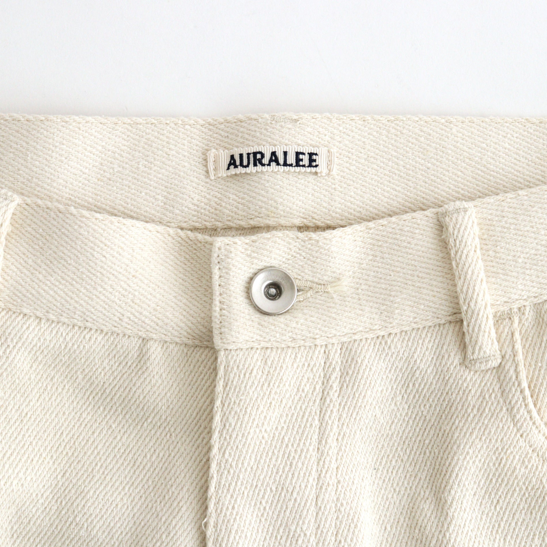 SILK NEP DENIM 5P WIDE PANTS #IVORY WHITE [A26AP01SD]