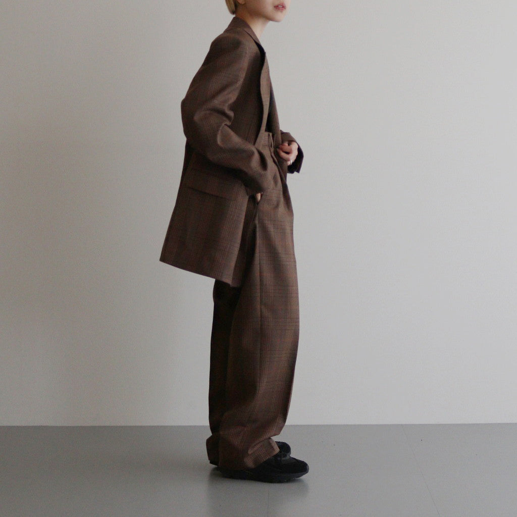 BLUEFACED WOOL CHECK DOUBLE-BREASTED JACKET #BROWN CHECK [A24AJ03CB]