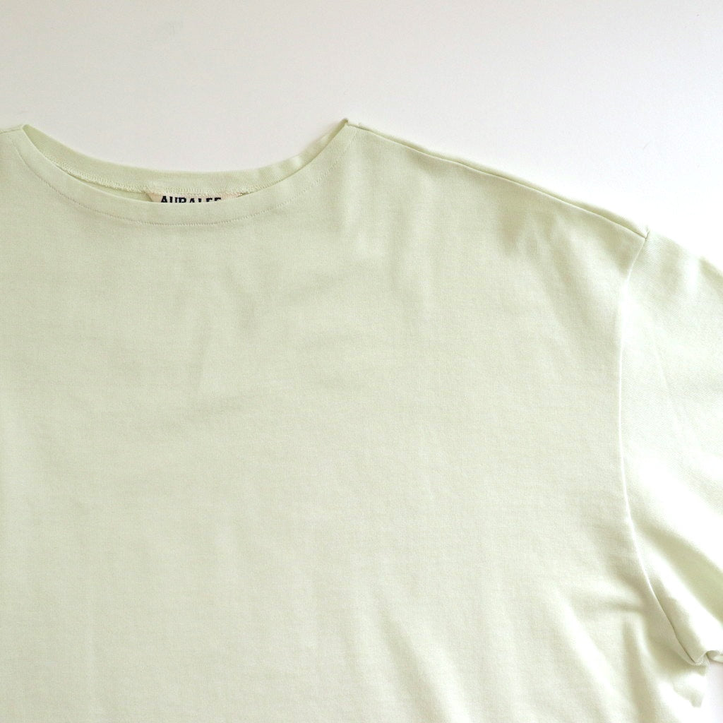 LUSTER PLAITING BOAT NECK TEE #IVORY PISTACHIO [A00P04GT]