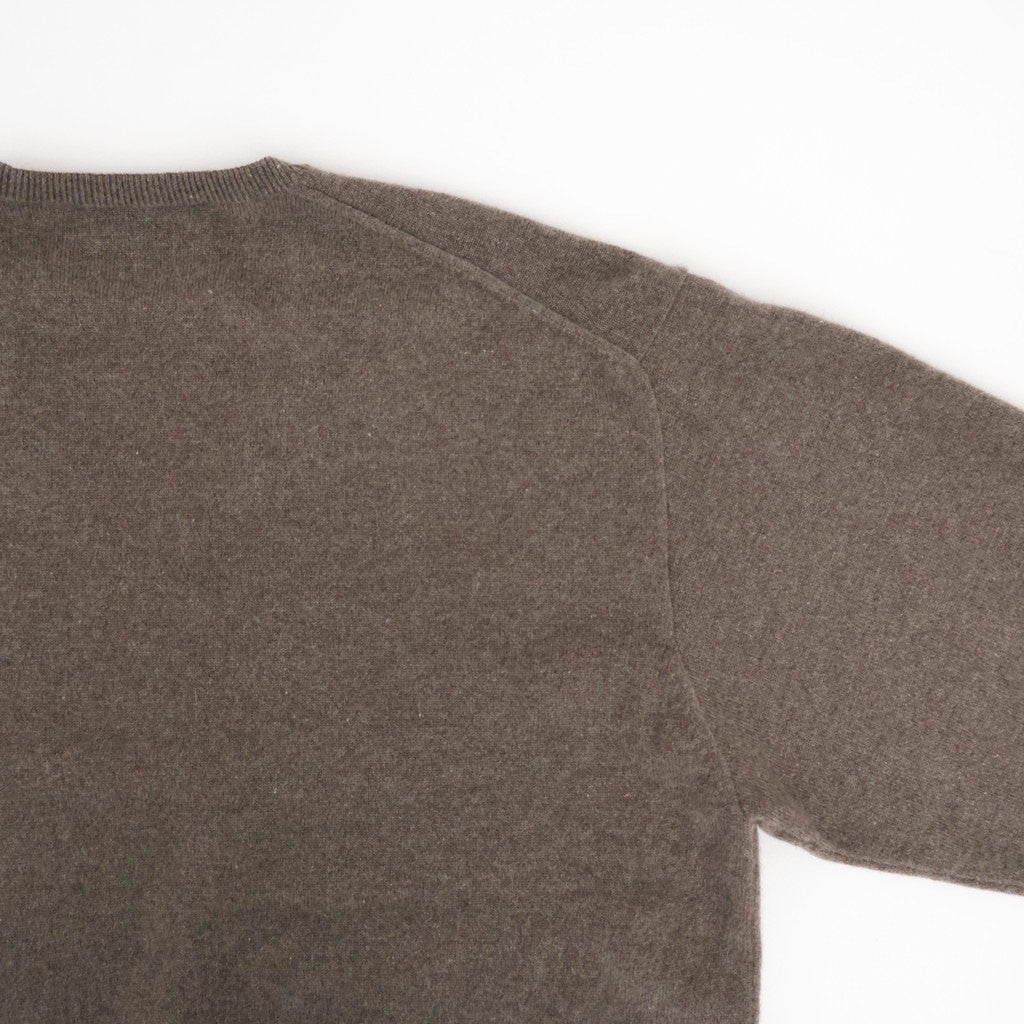 PURE CASHMERE KNIT V NECK LS #TAUPE [ST.1629]