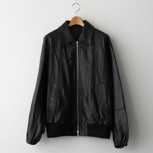 LEATHER ZIP SHORT JACKET #BLACK [ST.921]