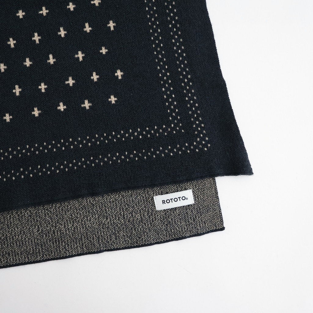 MERINO COTTON BANDANA SCARF #FADE BLACK [R5192-AW26]