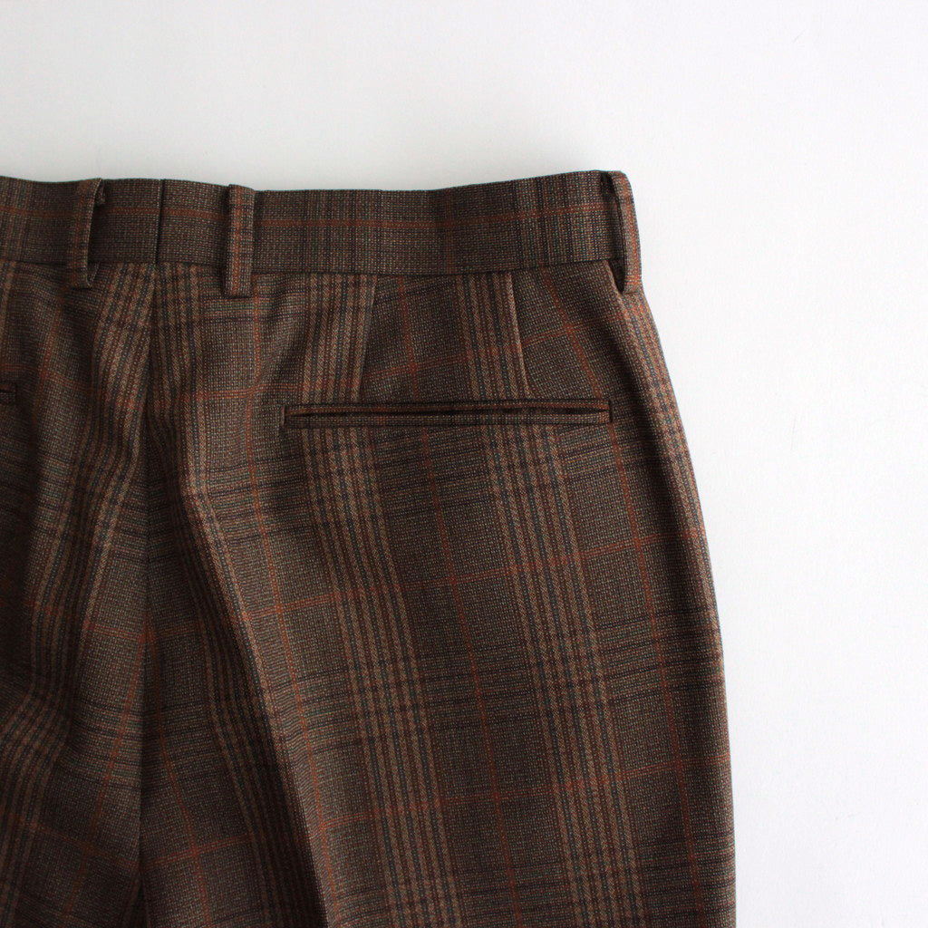 BLUEFACED WOOL CHECK SLACKS #BROWN CHECK [A24AP02CB]