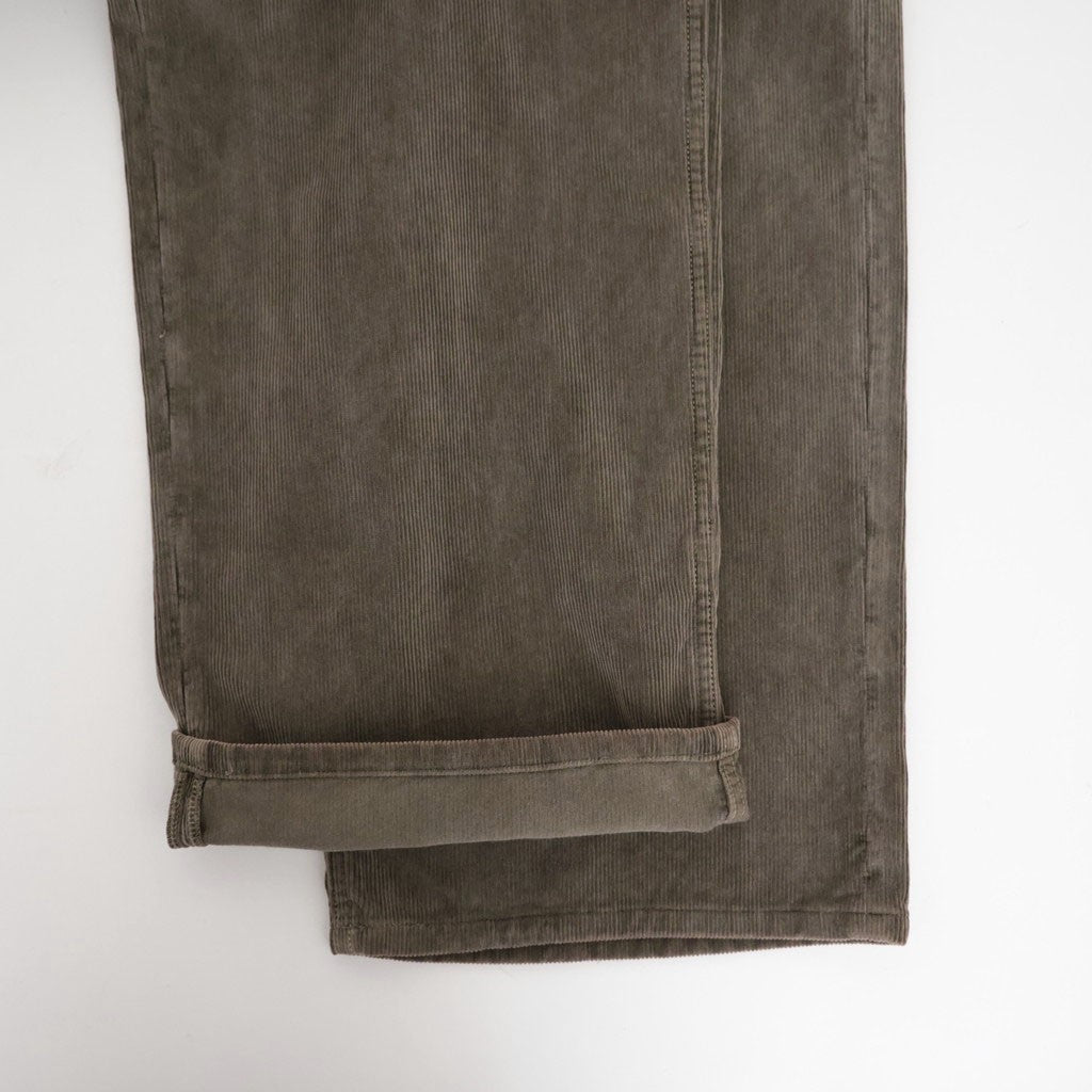 GARMENT-DYED FINX CORDUROY 5P WIDE PANTS #OLIVE BROWN [A26AP02FX]