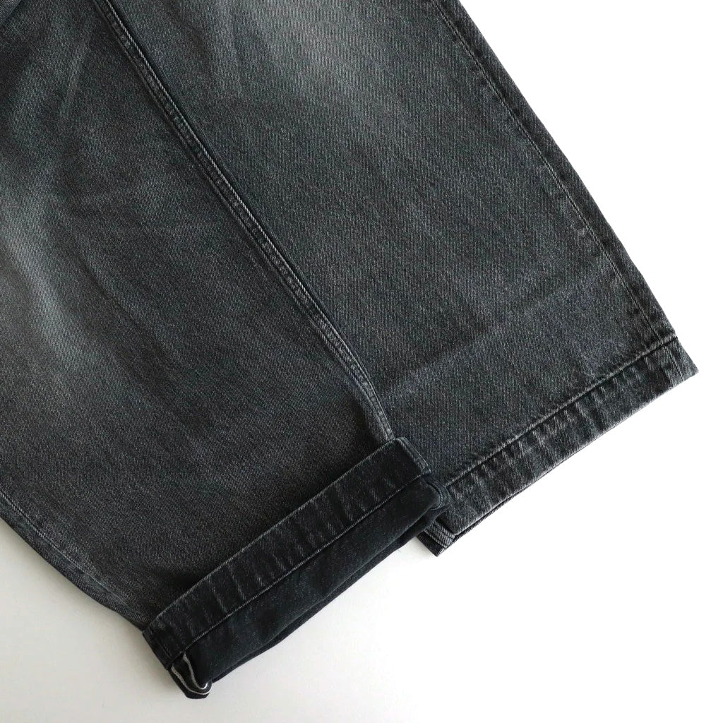 Selvage Denim Belted Pants #BLACK_LIGHT FADE [GU253-40064LB]