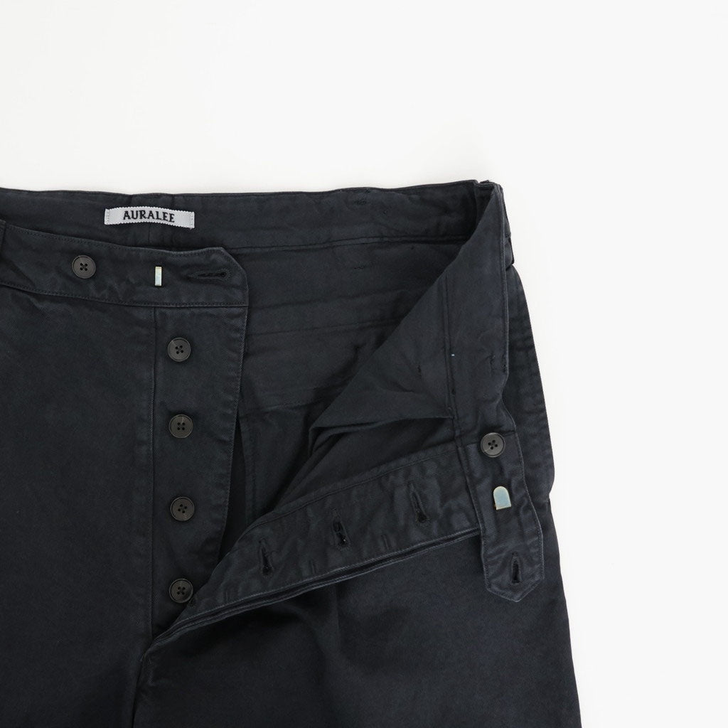 GARMENT-DYED FINX CHINO ONE-TUCK WIDE PANTS #BLACK [A26AP01CP]