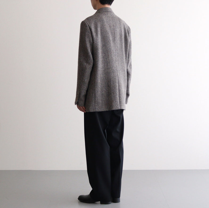 LAMA SHETLAND WOOL TWEED OVER JACKET #KHAKI TWEED [A24AJ02LS]