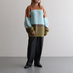 MOHAIR BORDER CREWNECK SWEATER #PINK [YK23FW0572S]