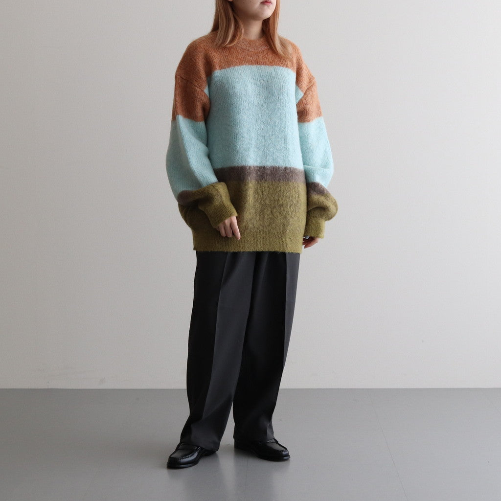 MOHAIR BORDER CREWNECK SWEATER #PINK [YK23FW0572S]