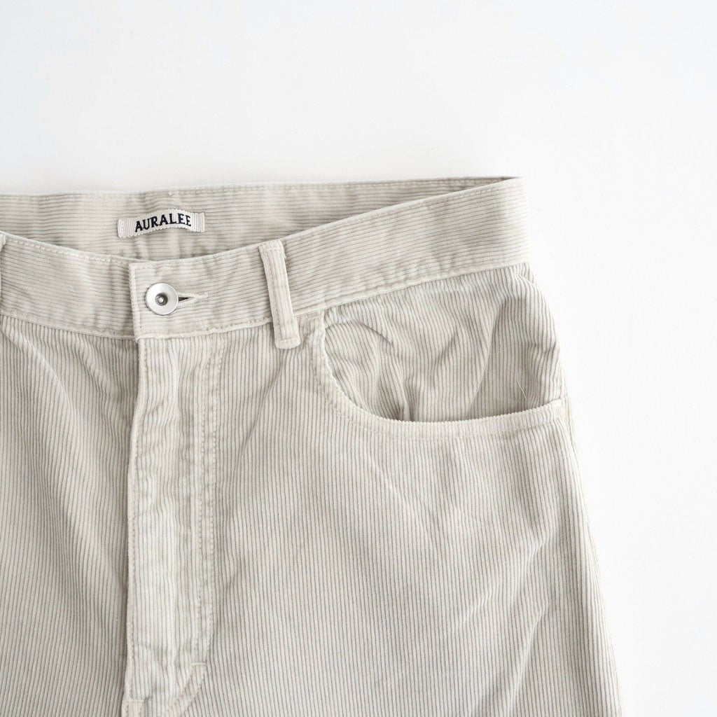 GARMENT-DYED FINX CORDUROY 5P WIDE PANTS #WHITE KHAKI [A26SP02FX]