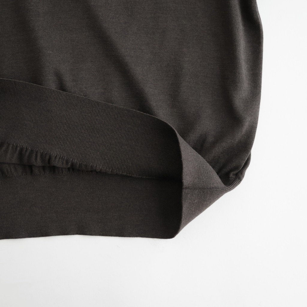 SILK SUEDE KNIT V NECK PULLOVER #BROWN [KRAGLW0312]
