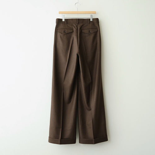 ウールサージ ワンタックトラウザーズ #BROWN [WR-P031-051]