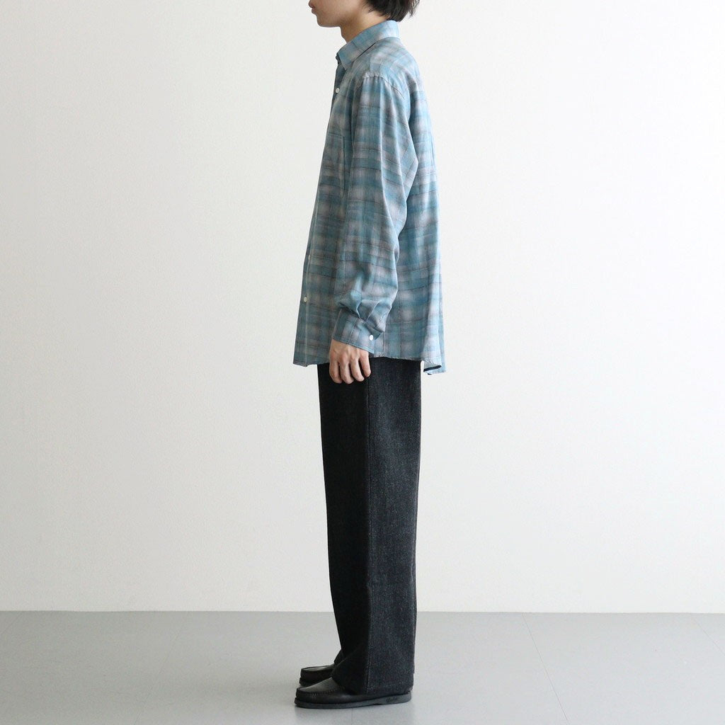 Printed Plaid Cotton Twill Shirt #BLUE [YK26SS01199SH]