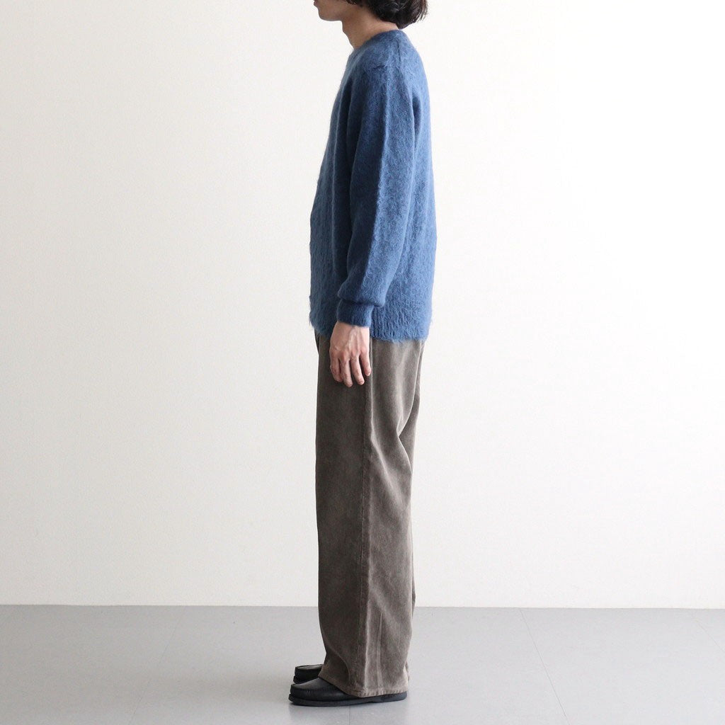 BRUSHED SUPER KID MOHAIR KNIT P/O #LIGHT NAVY [A26AP02KM]