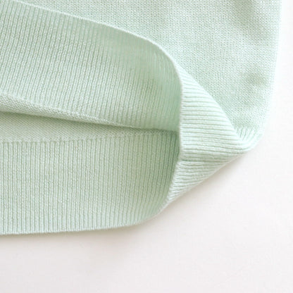 SUPER FINE CASHMERE SILK KNIT HENLY NECK P/O #WHITE GREEN [A25SP05SC]