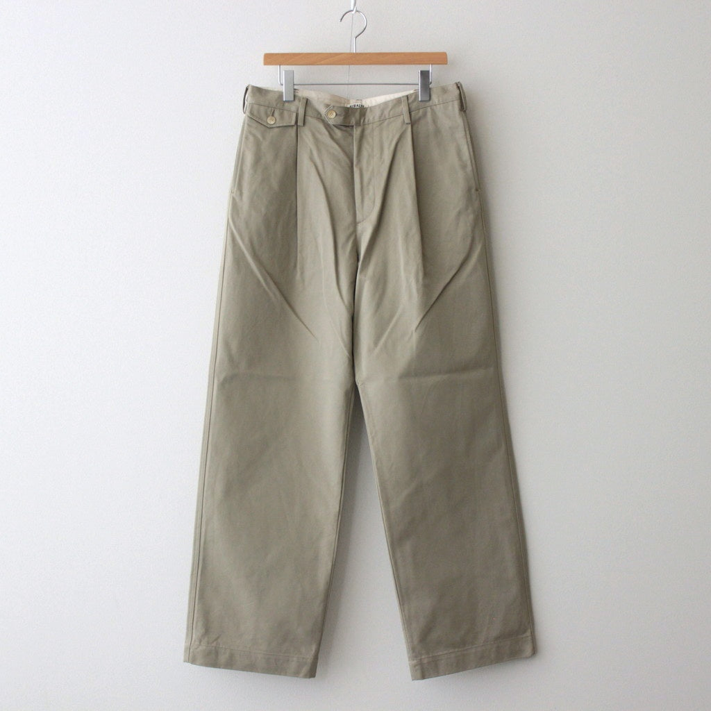 WASHED FINX CHINO ONE-TUCK PANTS #LIGHT KHAKI [A25SP02FC]