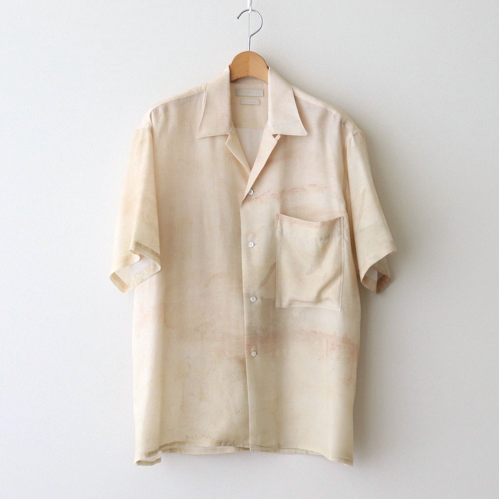 LANDSCAPE PRINTED OPEN COLLAR SHIRT #BEIGE [YK25SS001003SH]