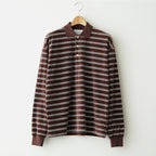 Velvet Border Polo Shirt #BROWN×NAVY [I26AW-BC11]